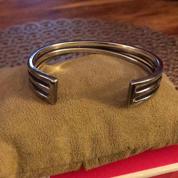 Pre-owned thick sterling silver bracelet - Picture 2 of 2